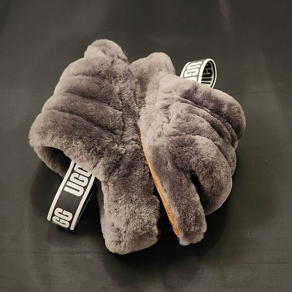 BRAND NEW UGG GIRLS FLUFF YEAH MARBLE SLIDE SANDAL R3 - Picture 8 of 14